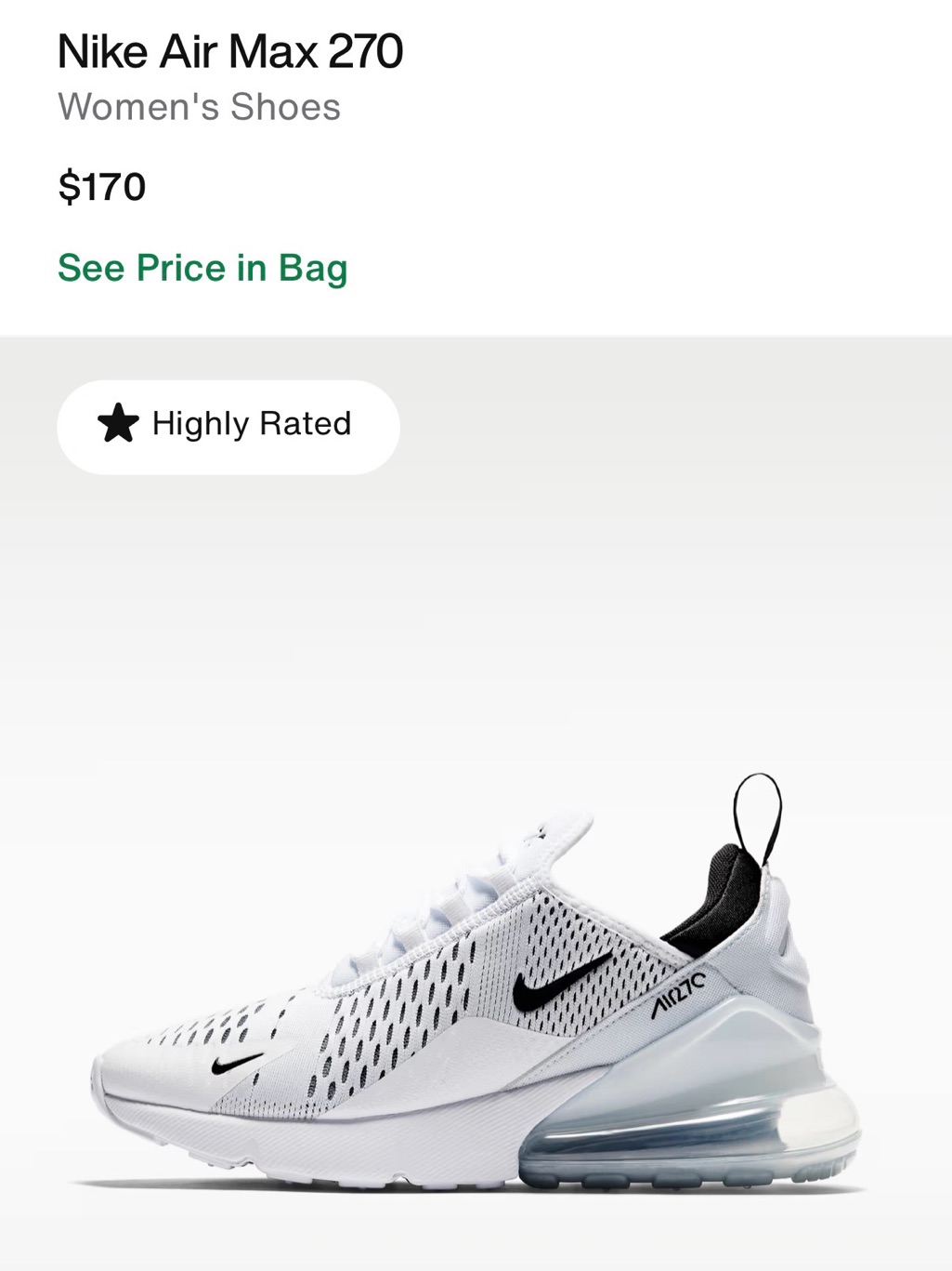 Nike Air Max 270 White With Black Accents